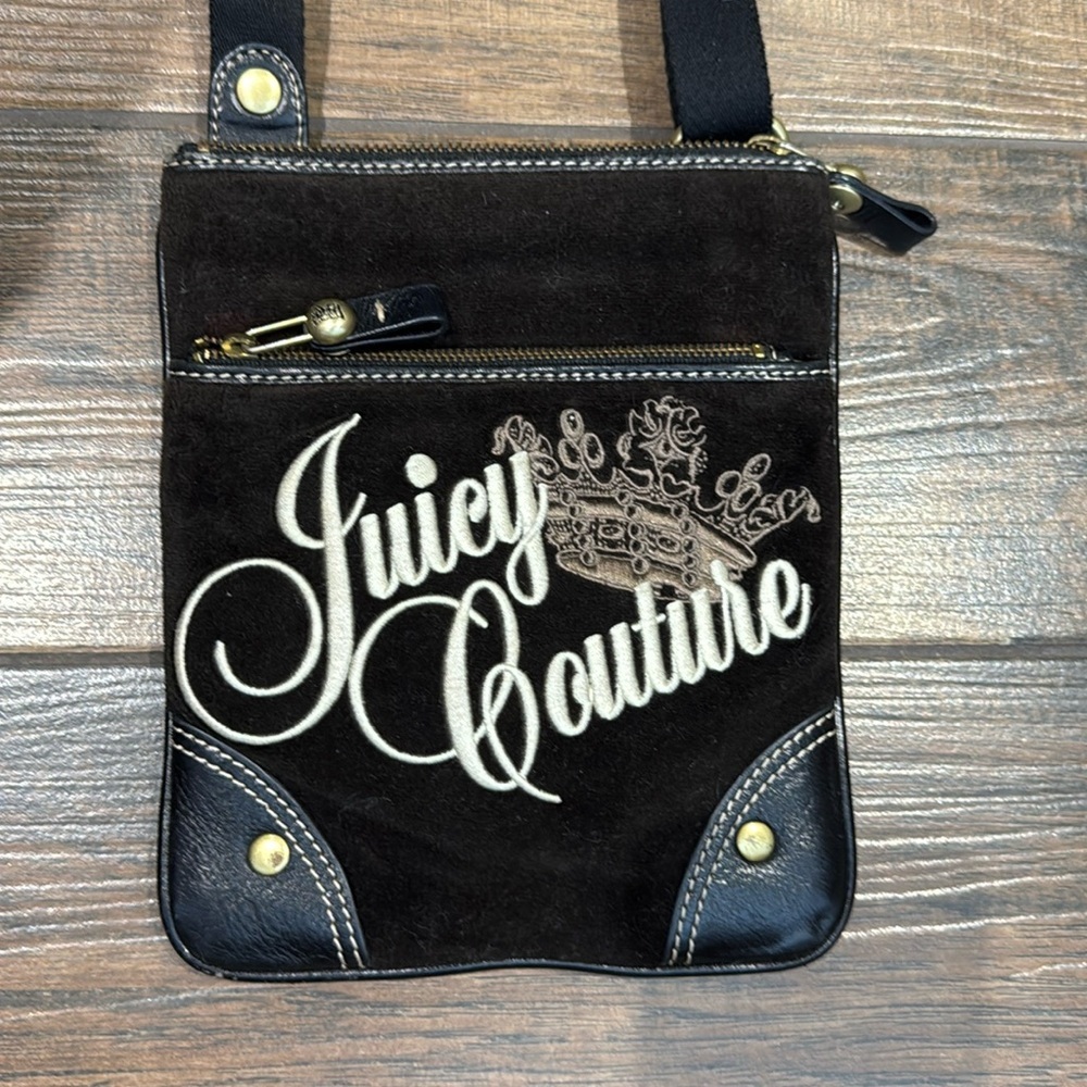Juicy Couture Y2K Velour Crown Crossbody Bag